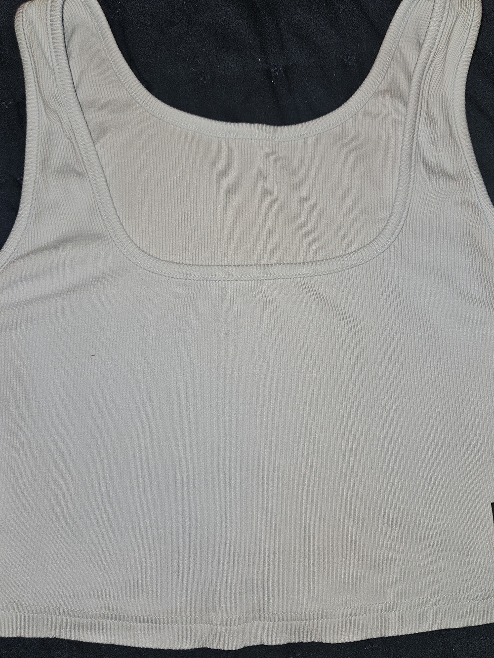 Ribbed Square-Neck Crop Tank Top in Lt. Blue